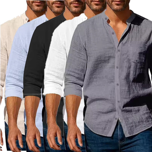 Men collarless casual - collarless,