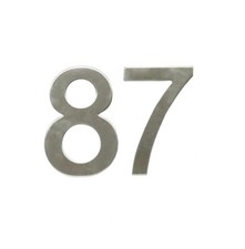 Stick-On House Numbers - No 87 - Stainless Steel - 10cm - Door, Fence, Gate