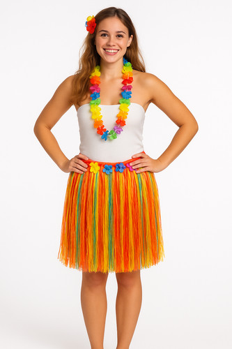 Hawaiian grass skirt lei - hawaiian,