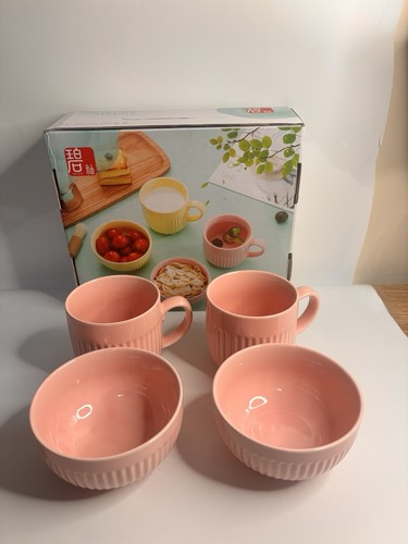 Pink porcelain mugs - mugs, &