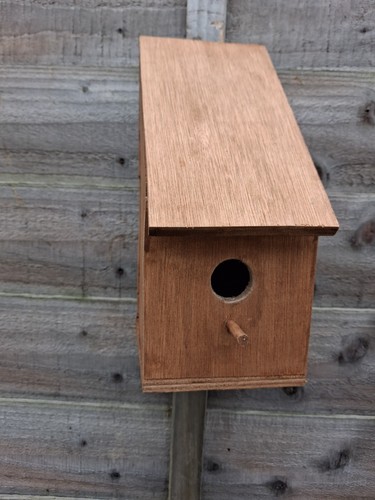 Handmade wooden bird box 25mm - handmade,