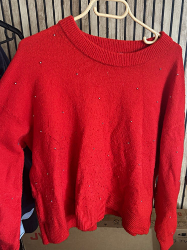 Women red beaded knit - women’s,