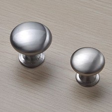 x2 Brushed Stainless Steel Kitchen Cabinet Knobs Drawer Handles Cupboard Knobs 