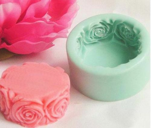 Round floral rose soap - round,