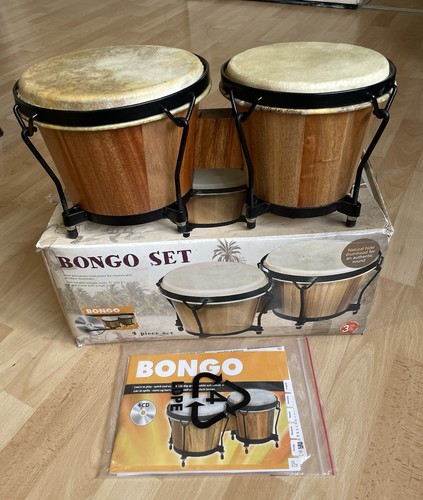 Bongo drums natural wood - bongo,