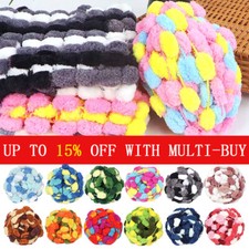 130g Creative Pom Pom Thick Wool Baby Yarn Chunky Knitting Crochet ALL COLOURS