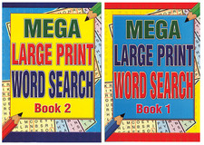 2 x MEGA LARGE PRINT WORDSEARCH BOOKS A4 ADULT WORD SEARCH 100+ PUZZLES per BOOK