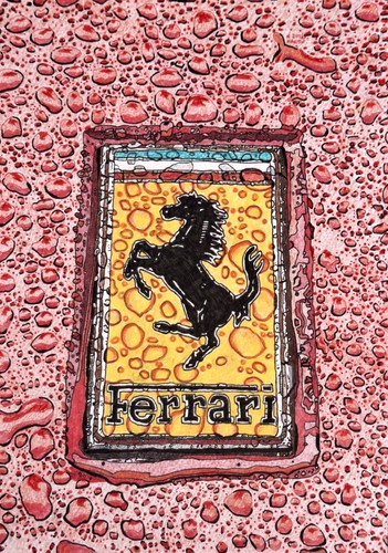 Ferrari badge the rain - badge,
