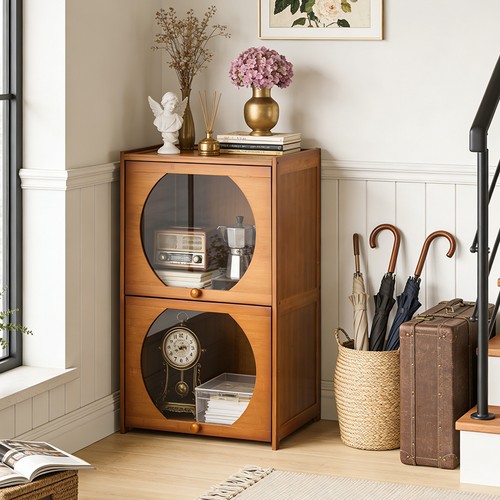 Vintage bamboo storage cabinet - vintage,