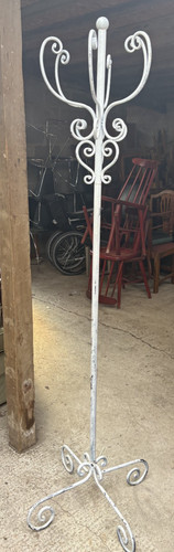 White metal coat stand ornate - coat,