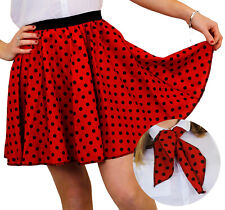 POLKA DOT SKIRT & SCARF RED
