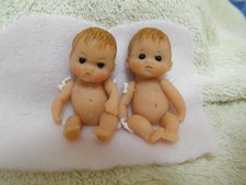 Ooak  dollshouse miniature baby  1/12th scale doll house  2 naked  handmade