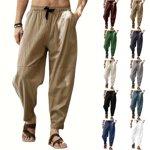 Men baggy cotton linen - linen, casual
