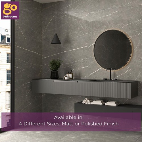 Grey marble porcelain - grey, tile