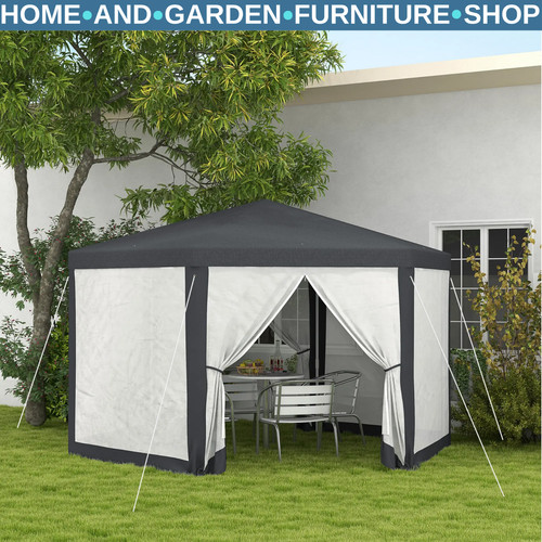 Large hexagonal gazebo - 4m,