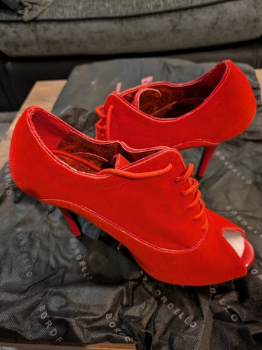 Bordello red peeptoe shoe - peeptoe,