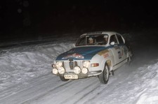 Risto Minkkinen Kyosti Jarvikallio Saab 96 V4 Arctic Rally January- Old Photo 2