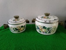 2 x Baumann Enamel Casserole