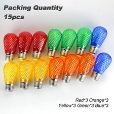 S14 Coloured LED String Light Bulbs 1W Multi-Colour for Christmas Home Decor