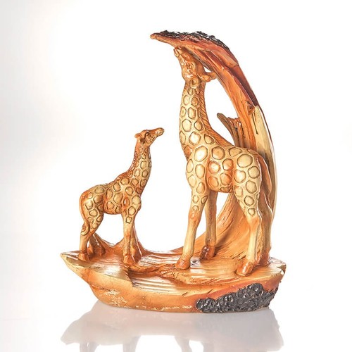 Wood effect giraffe ornament - wood-effect,