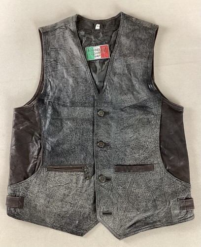 Vintage leather vest waistcoat - vintage,