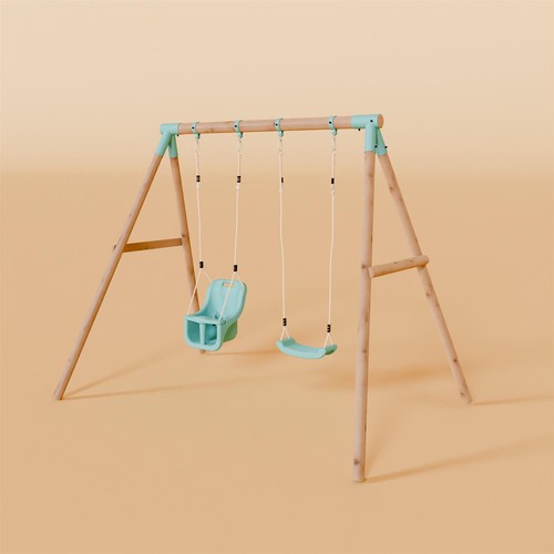Double swing set with - double, baby