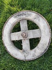 wheelbarrow wheel Vintage Wooden Barn Find metal rim very old garden display