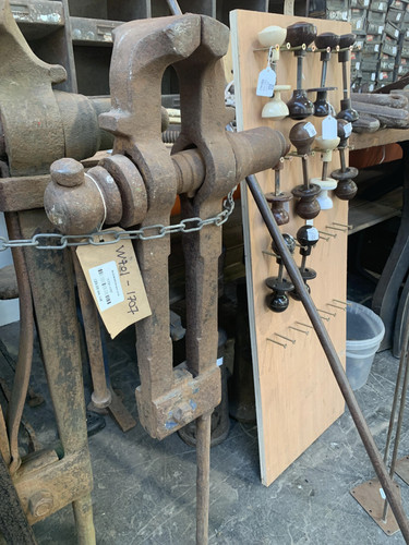 Vintage blacksmith leg vice - leg,