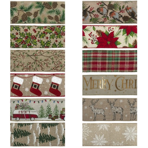 Christmas ribbon 63mm wide - 63mm,