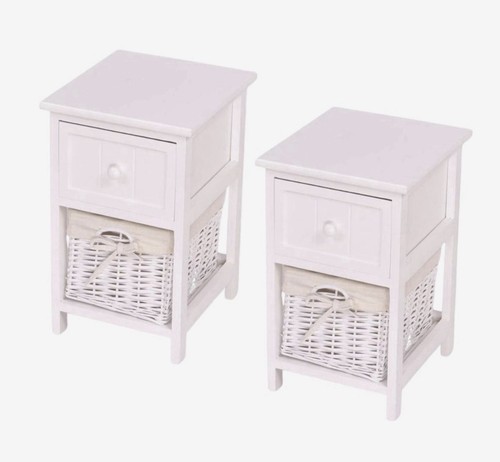 Wooden bedside table with - 2, x