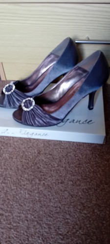 Grey satin open toe - grey, high
