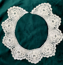 Irish Hand Made Crochet Lace Collar Irish Dancing Dress Frock White Lace Rosebud