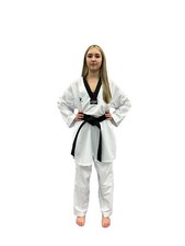 Light Black Collar TKD Fighter Best Kids Taekwondo Sparring Suit Dobok Uniform