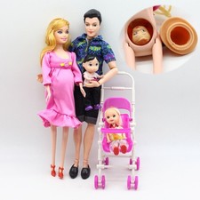 Happy Family Doll Kit Pregnant Babyborn Ken & Barbie with Stroller Girls' A+