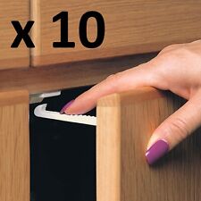 10 x Child Proof Safety Catch Cupboard Cabinet Door Drawer Lock Latch Baby Kids