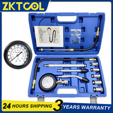 11PCS Petrol Engine Compression Tester Kit Fuel Cylinder Pressure Gauge Tool Set