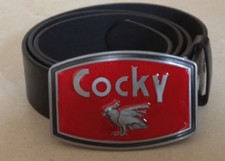 COCKY logo metal Buckle + FREE Belt as on BONES tv show Seeley Booth new 