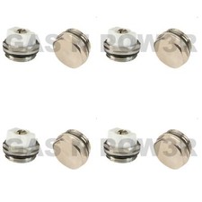x4 Air Bleeder & Blank Cap Set Manual Radiator AIR Vent Bleed Plug Valve Kit 1/2