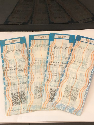 Used arrive bus tickets - 4,