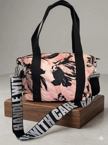 Kipling pink floral - floral, large