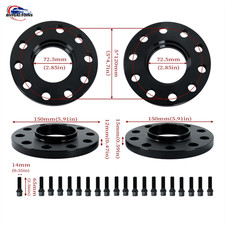 Black Wheel Spacers 12mm 15mm