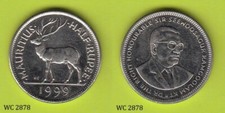 Mauritius 1/2 Half Rupee 1999 Coin