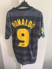 Inter Milan 1997/1998 Retro Away Ronaldo Shirt Size Medium