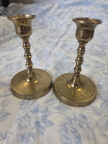 Pair vintage inch - pair, brass