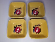 Four Vintage 2002 Yellow Weetabix 70th Anniversary Square Cereal Bowls