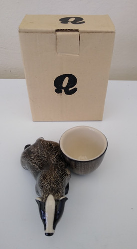 Quail pottery badger egg - quail,