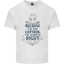 Sailing Captain Narrow Boat Barge Sailor Mens Cotton T-Shirt Tee Top