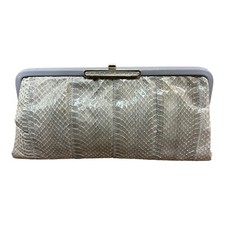 Vintage Jane Shilton Grey Snake Skin Leather Clutch / Shoulder Bag Handbag