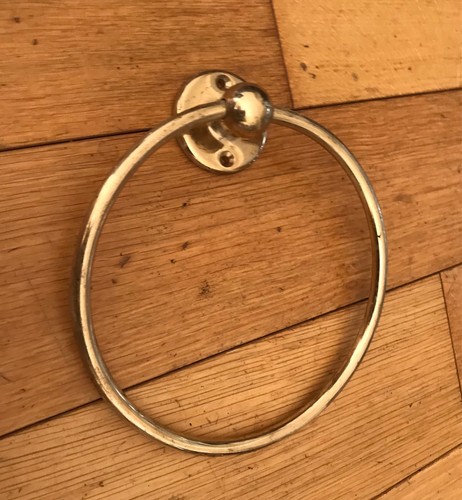 Vintage brass toilet - toilet, towel