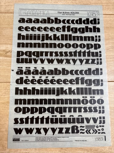 Letraset rub dry - letraset, on